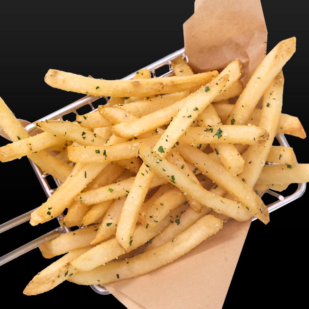 Herb Truffle Fries with fresh rosemary, thyme, parsley, parmesan and truffle oil.