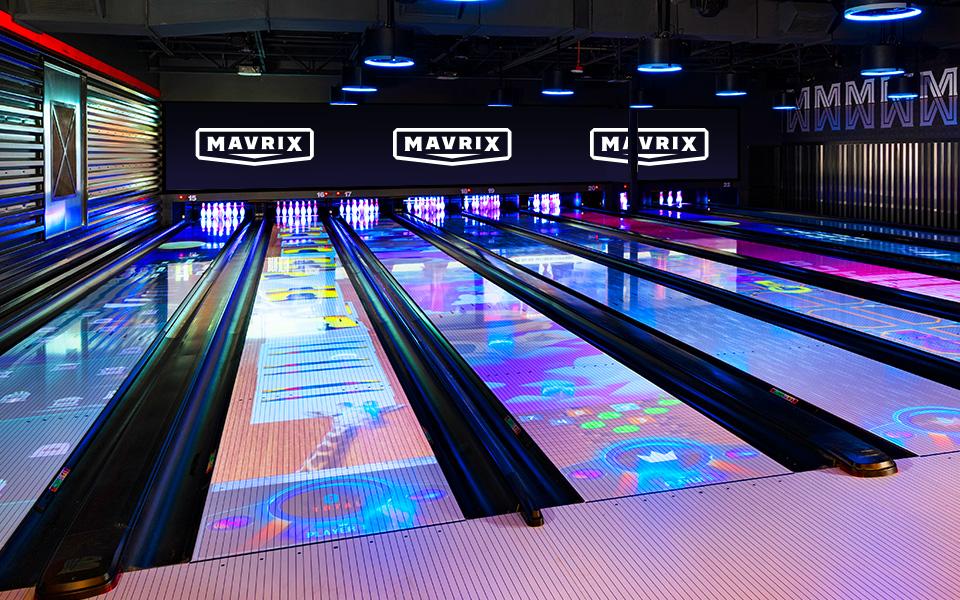 Beautifully lit bowling lanes