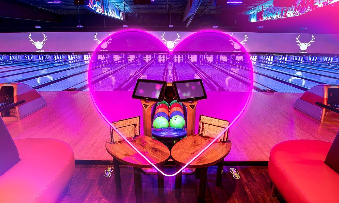 Heart in Front of Bowling Lanes